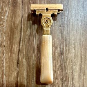 Vintage 1940s Schick Eversharp Injector Shaving Razor, Cream/Brass